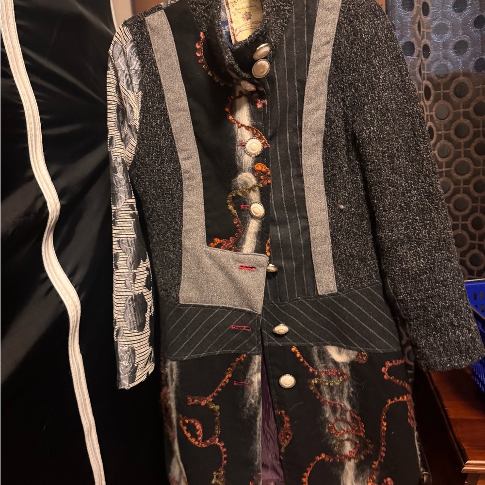 Unique Multicolor Long Coat with Button Details Paparazzi. Excellent